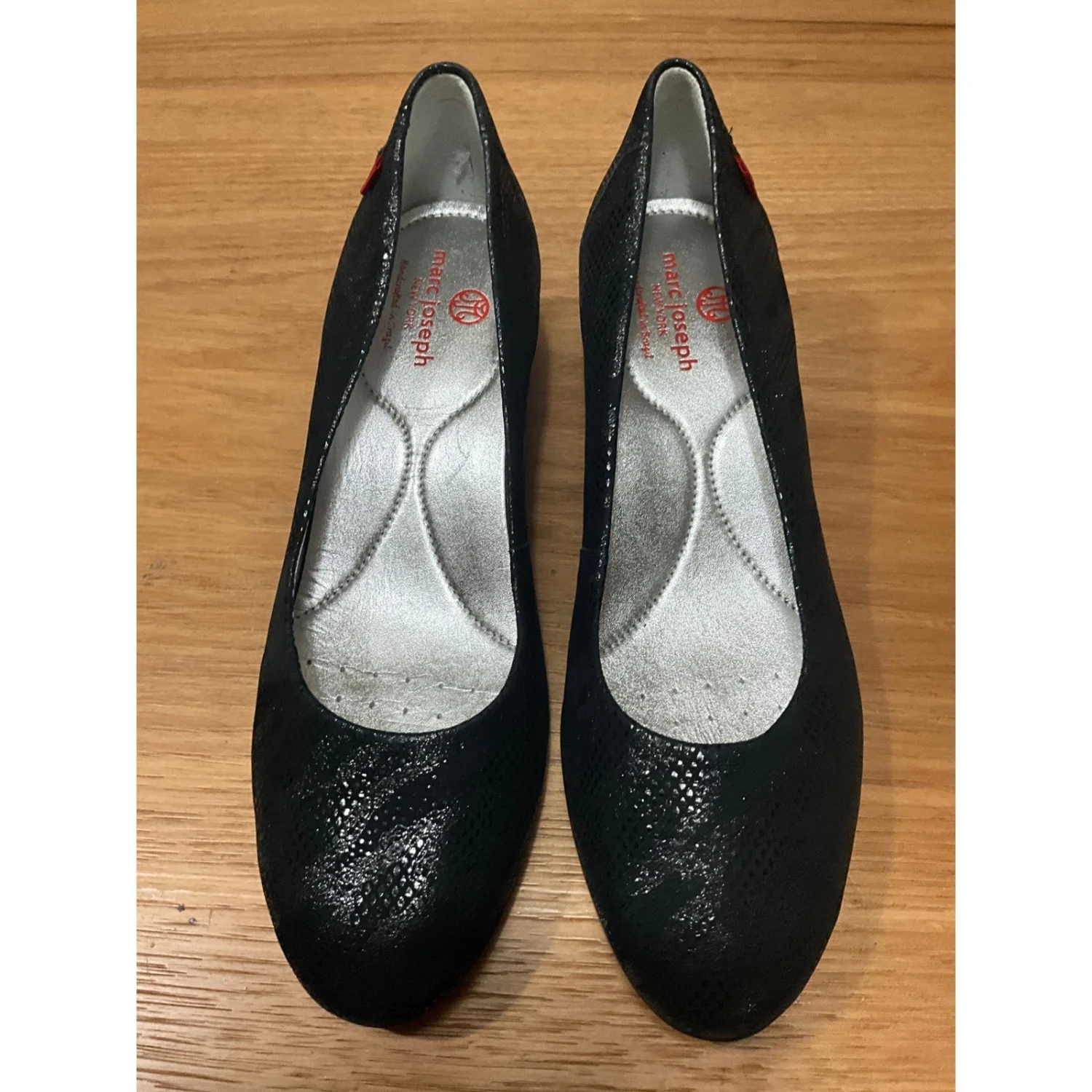 Marc Joseph New York Prospect 坡跟黑色皮鞋女式 9 码巴西-