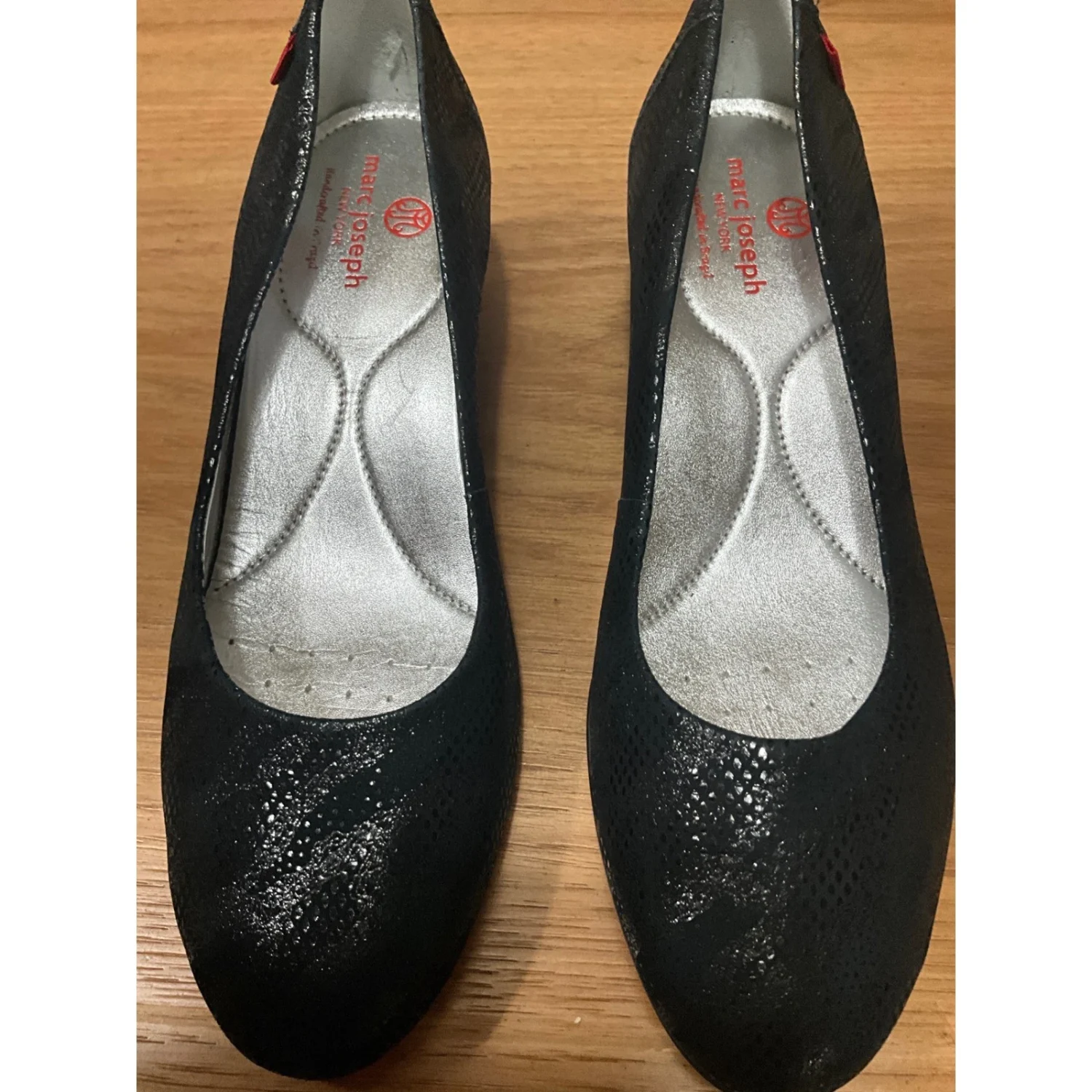 Marc Joseph New York Prospect 坡跟黑色皮鞋女式 9 码巴西-
