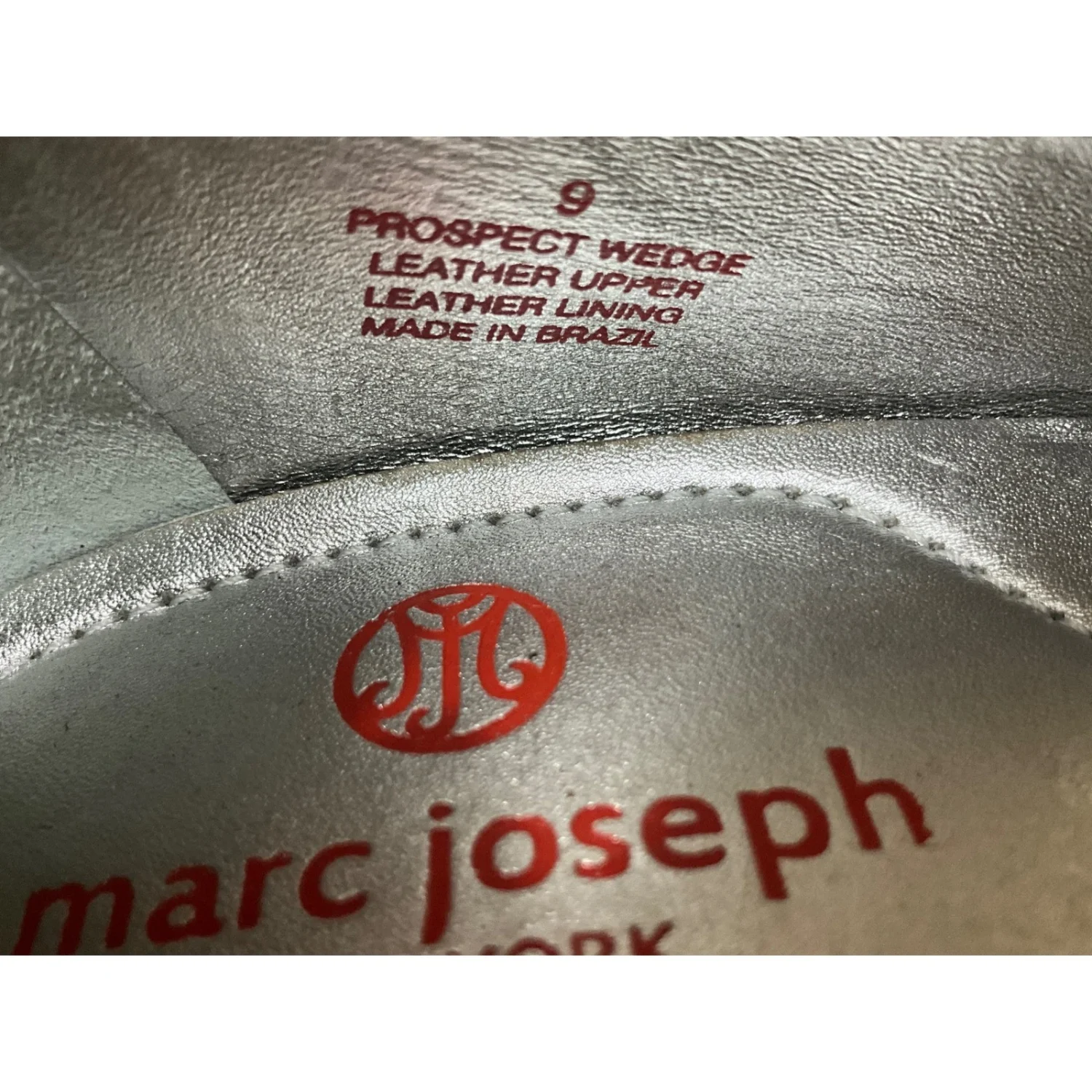 Marc Joseph New York Prospect 坡跟黑色皮鞋女式 9 码巴西-
