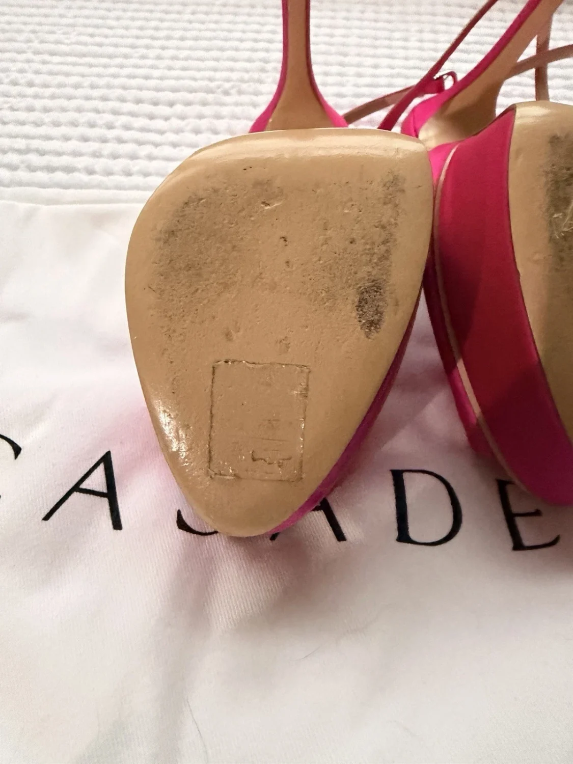 Casadei Hot 粉色缎面厚底细高跟鞋凉鞋 5.5 码 IT 35.5 码-