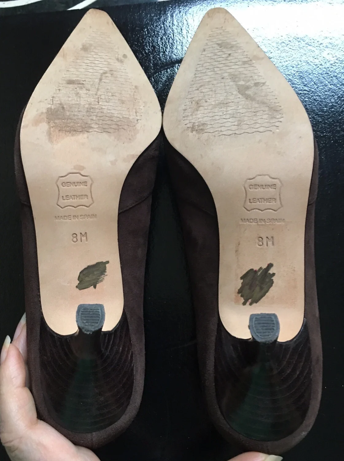 Talbots 棕色麂皮绒 3 英寸高跟鞋,优雅经典! 8 码西班牙制造-