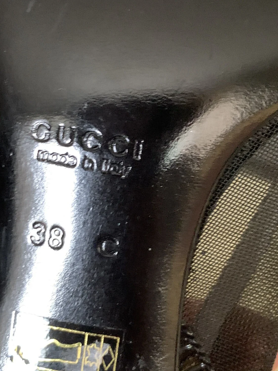 古驰 TOM FORD 泵鞋黑色漆皮/深绿色鞋跟 Eu 38,意大利-