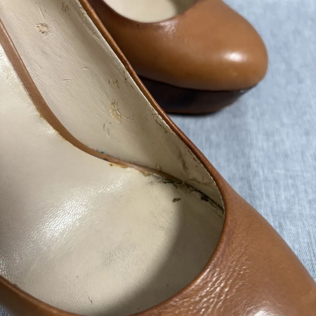 Guess Cognac 皮革厚底高跟鞋 9 码粗跟高跟鞋 y2k-