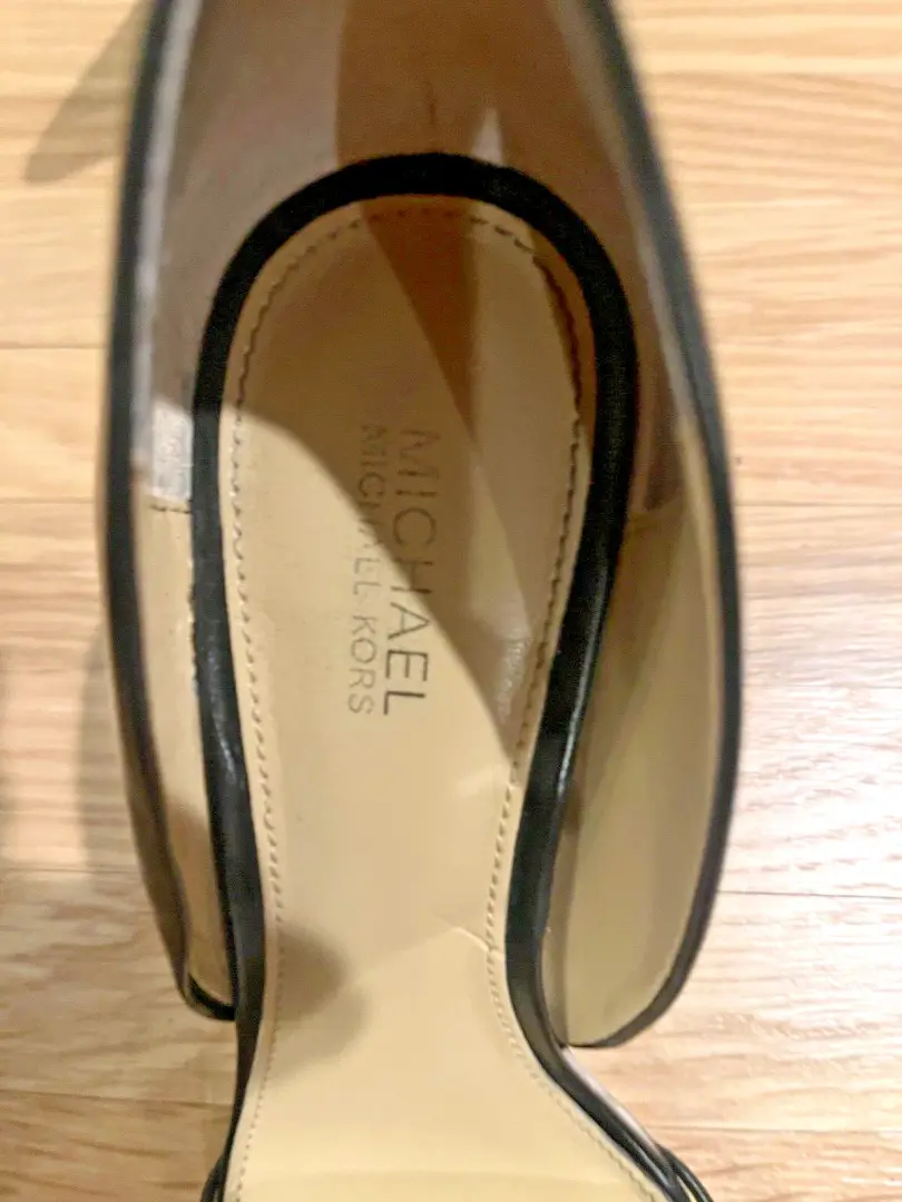 Michael Kors 鞋 PUMP 3.75 英寸高跟鞋黑色皮革 6.5 码-
