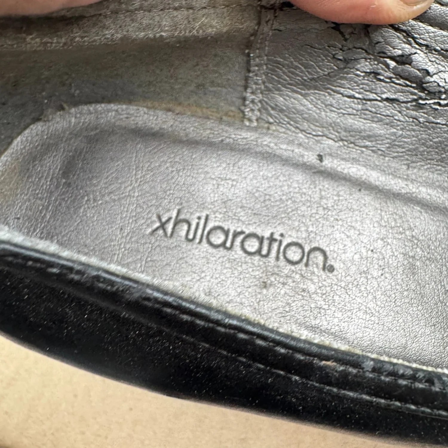 Xhilaration 女式 8 码黑色露趾厚底高跟鞋损坏-