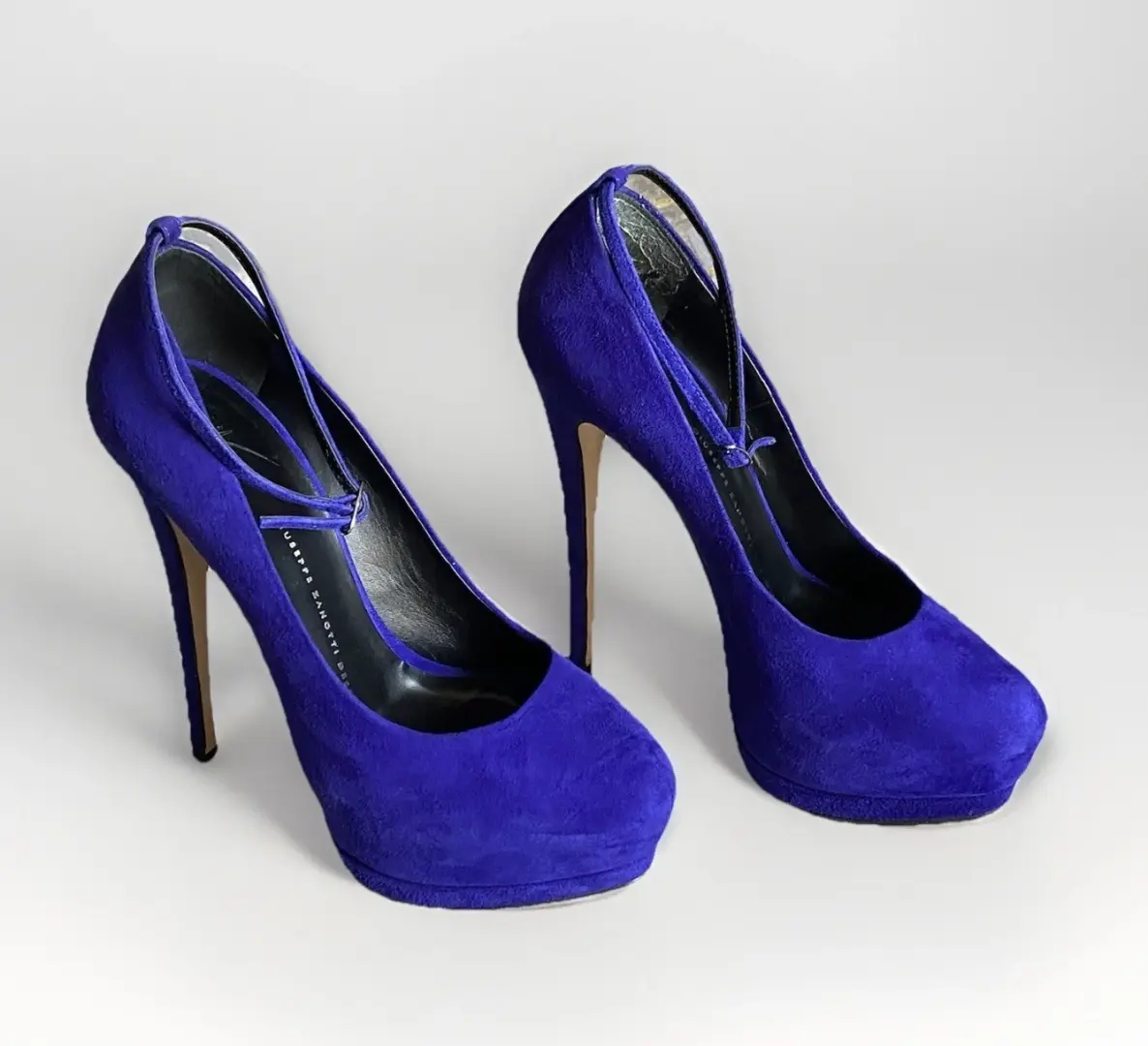 GIUSEPPE ZANOTTI⚡️Ankle 带绒面革双平台细高跟鞋 IOB 38EU/8US-