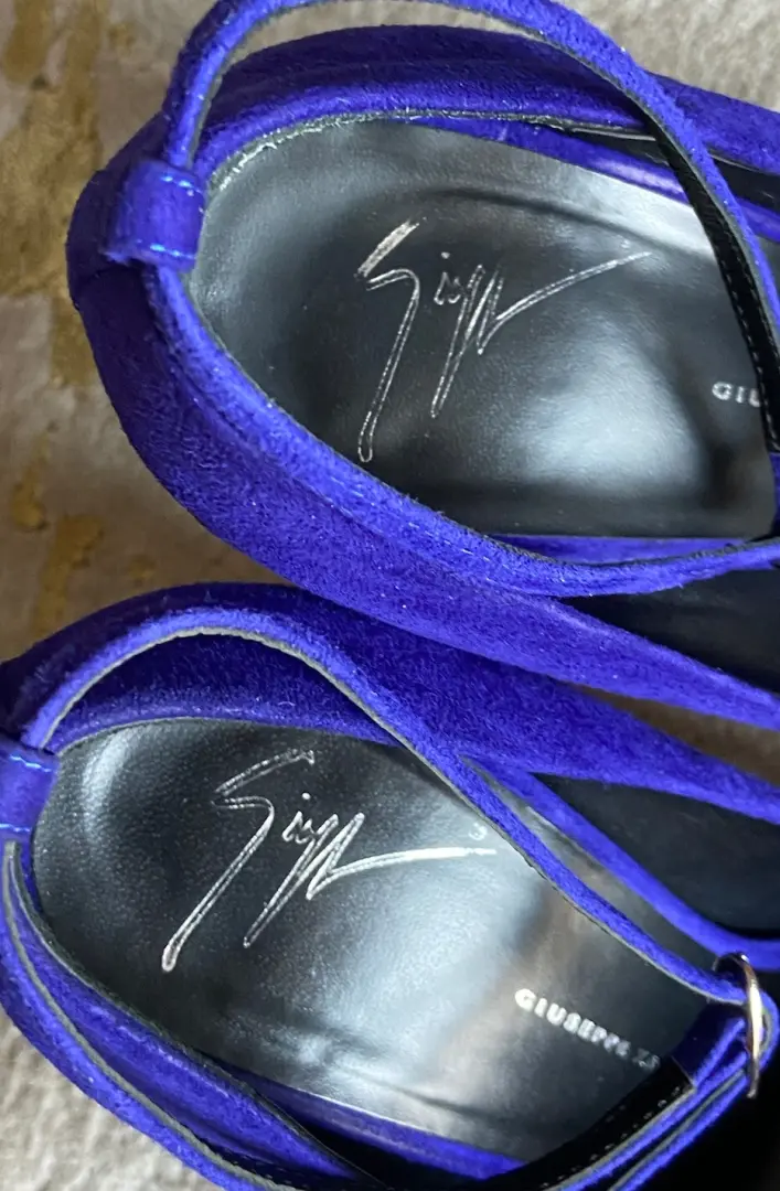 GIUSEPPE ZANOTTI⚡️Ankle 带绒面革双平台细高跟鞋 IOB 38EU/8US-