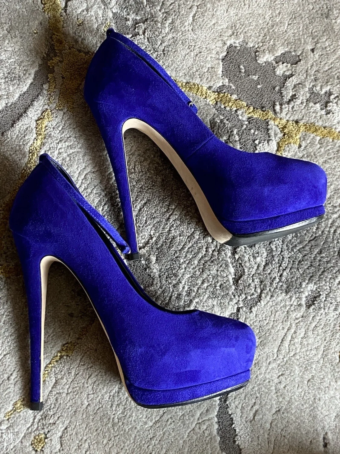 GIUSEPPE ZANOTTI⚡️Ankle 带绒面革双平台细高跟鞋 IOB 38EU/8US-