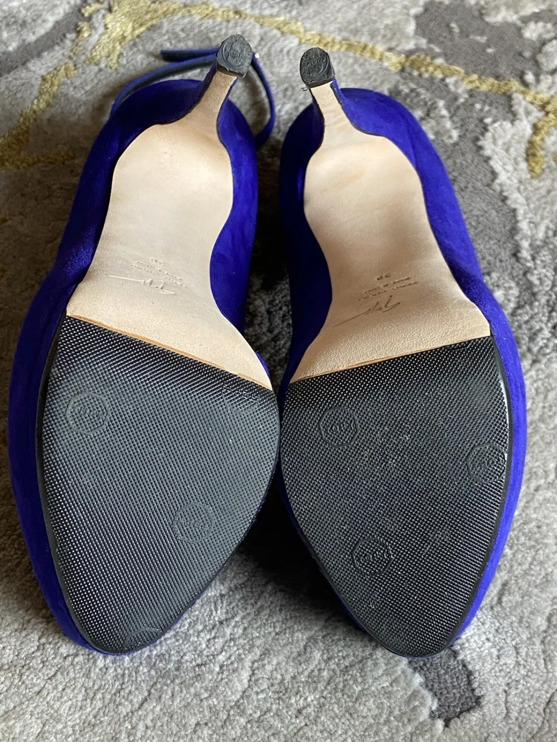 GIUSEPPE ZANOTTI⚡️Ankle 带绒面革双平台细高跟鞋 IOB 38EU/8US-