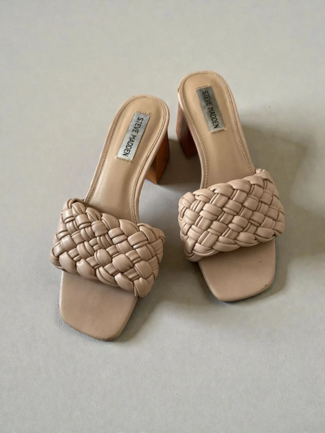 STEVE MADDEN 米色编织凉鞋高跟鞋 7.5-