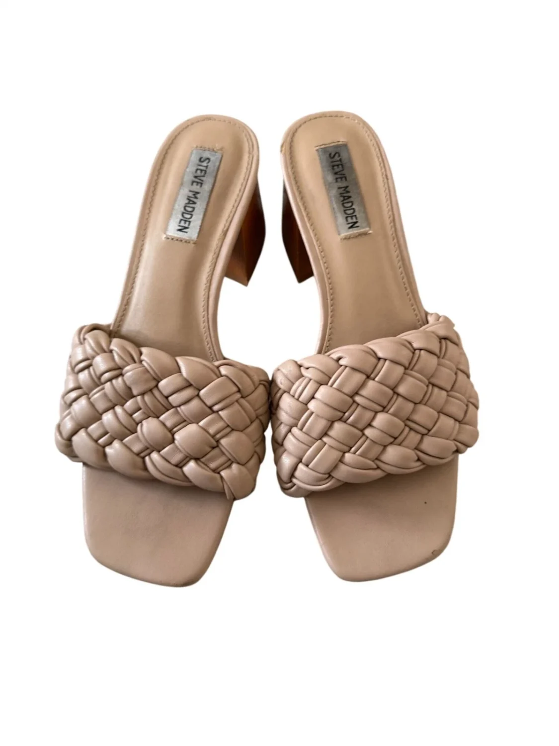 STEVE MADDEN 米色编织凉鞋高跟鞋 7.5-