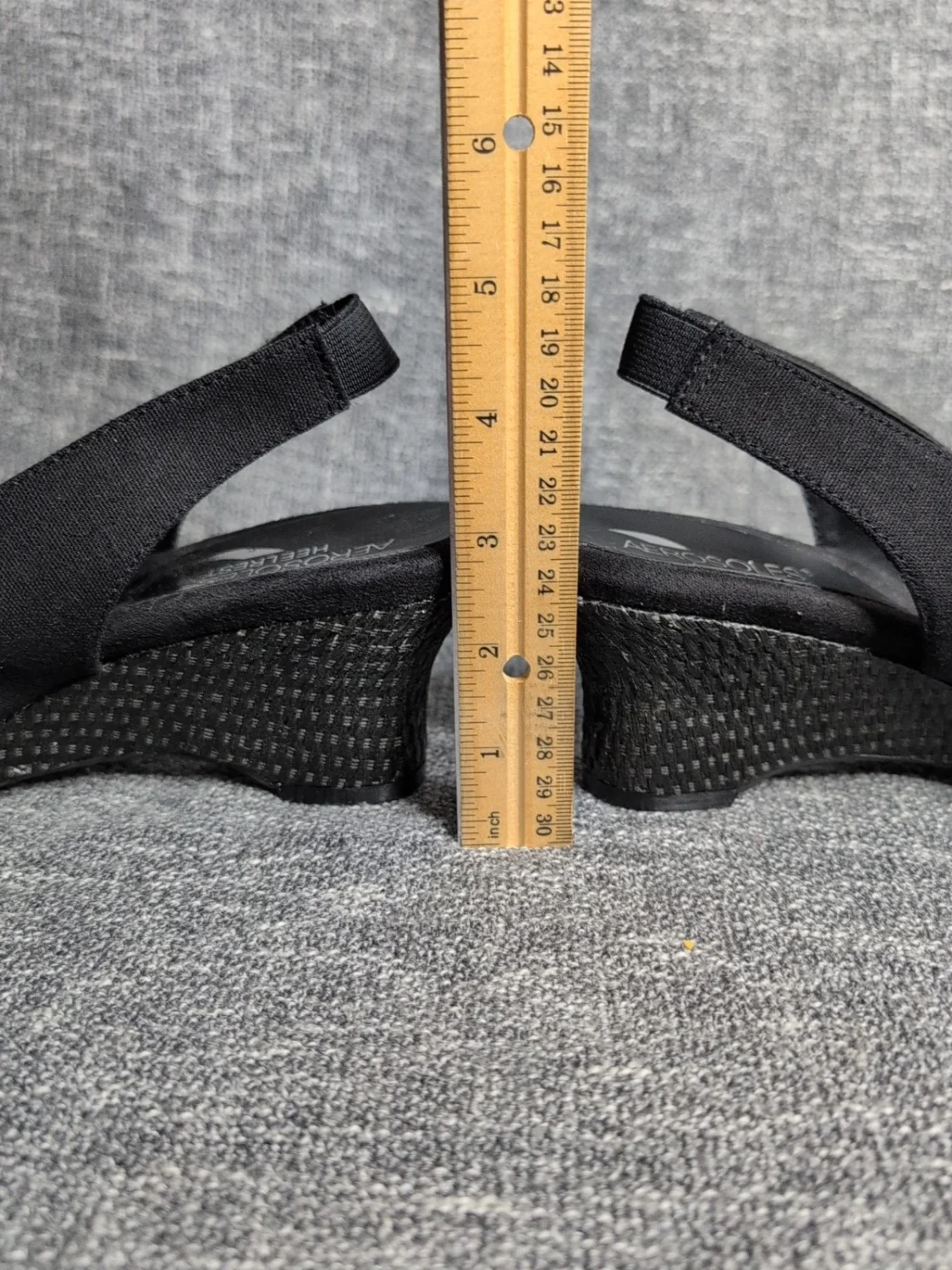 Aerosoles Heelrest 女式 11 M 露趾蝴蝶结露背被子楔形黑色禅宗-