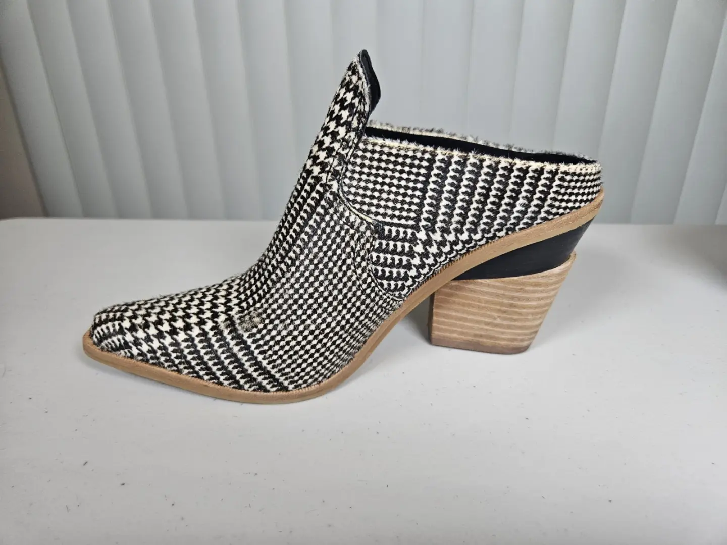 Gianni Bini Houndstooth Mules 木屐女式 7 西尖头高跟鞋异想天开-
