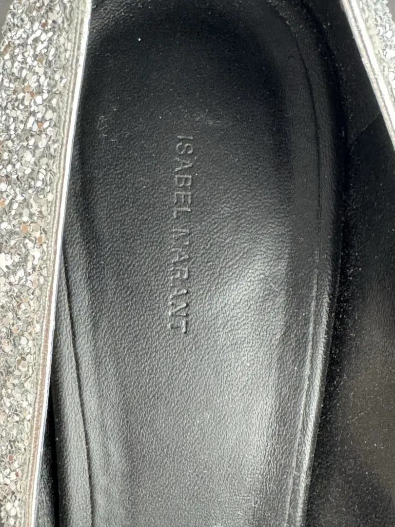 Isabel Marant Poetty 银色闪光泵 尺寸 IT 41。 美国 10 码-