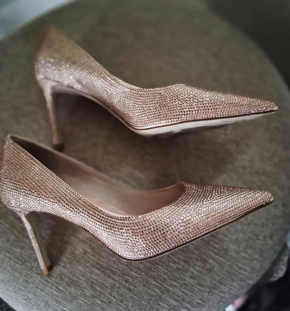 Jeffrey Campbell 装饰玫瑰金细高跟鞋 - 7.5 码-
