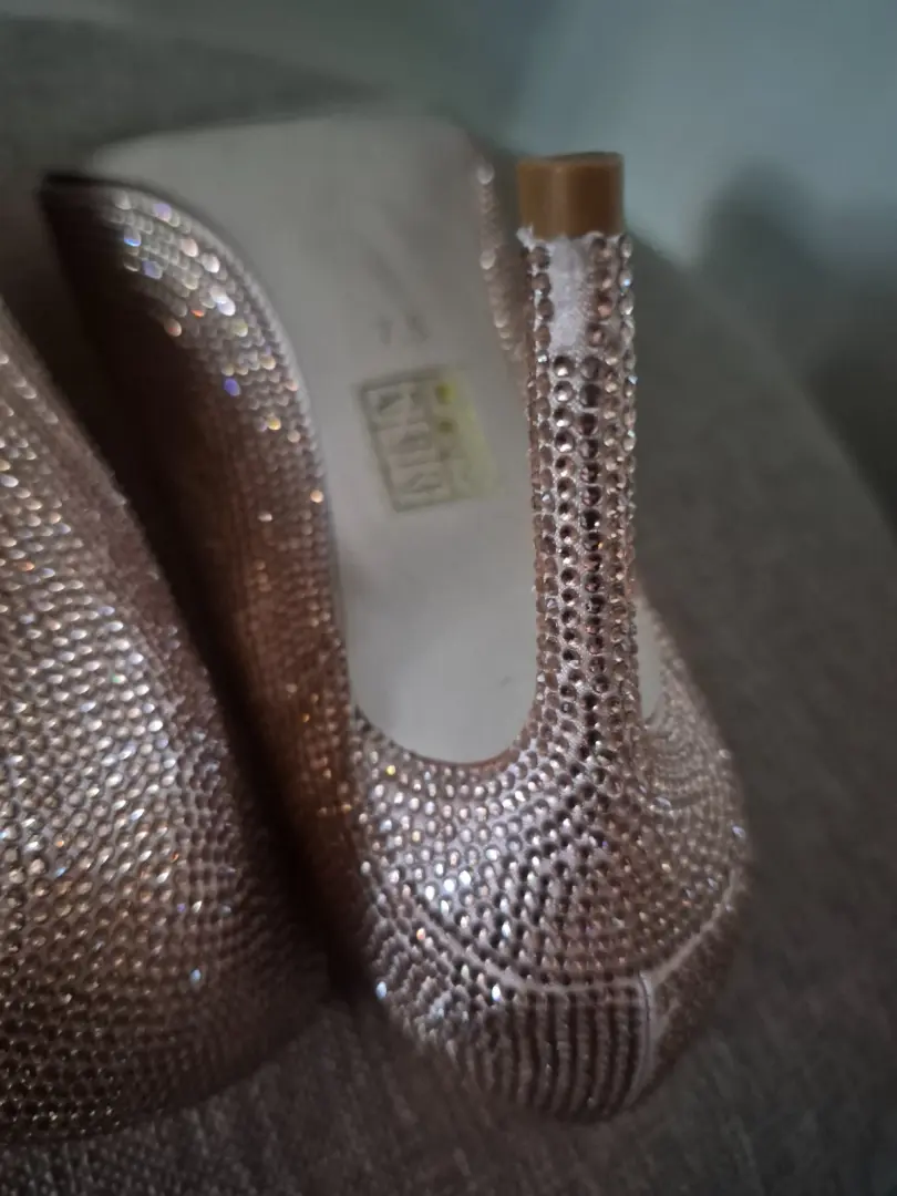 Jeffrey Campbell 装饰玫瑰金细高跟鞋 - 7.5 码-