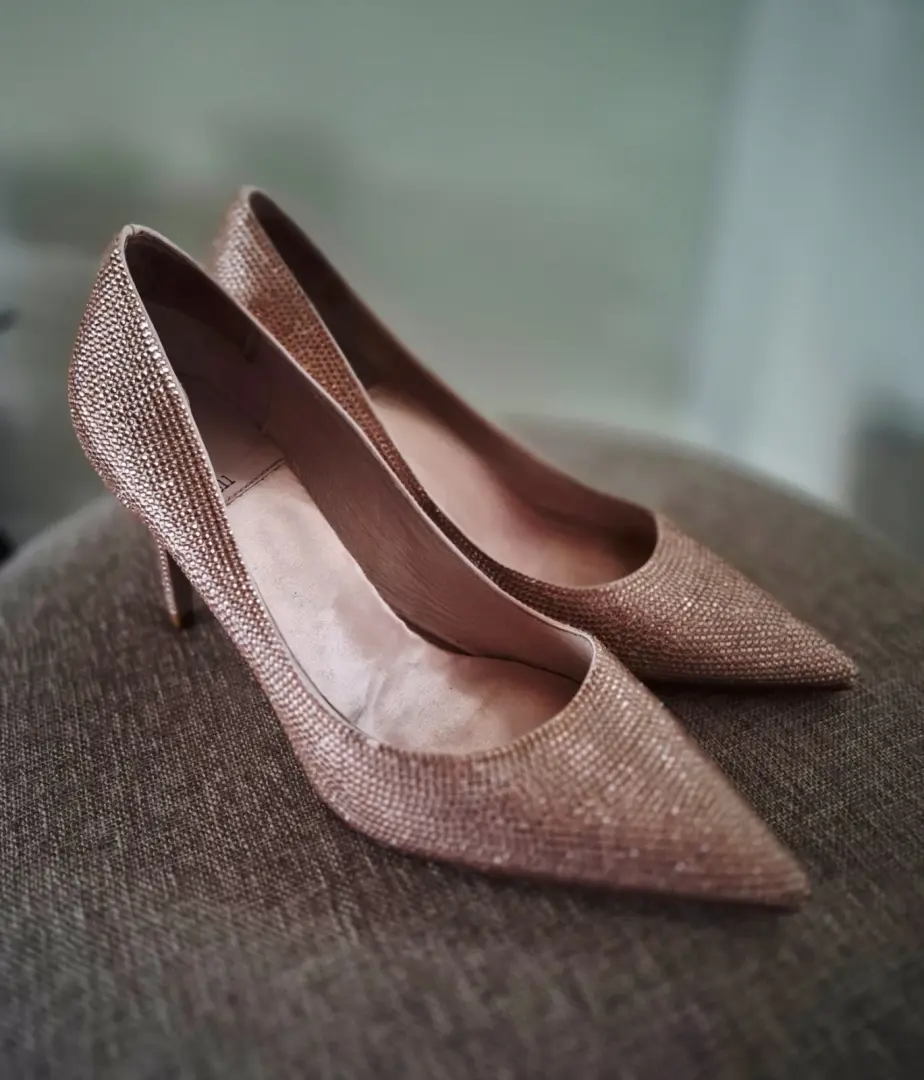 Jeffrey Campbell 装饰玫瑰金细高跟鞋 - 7.5 码-
