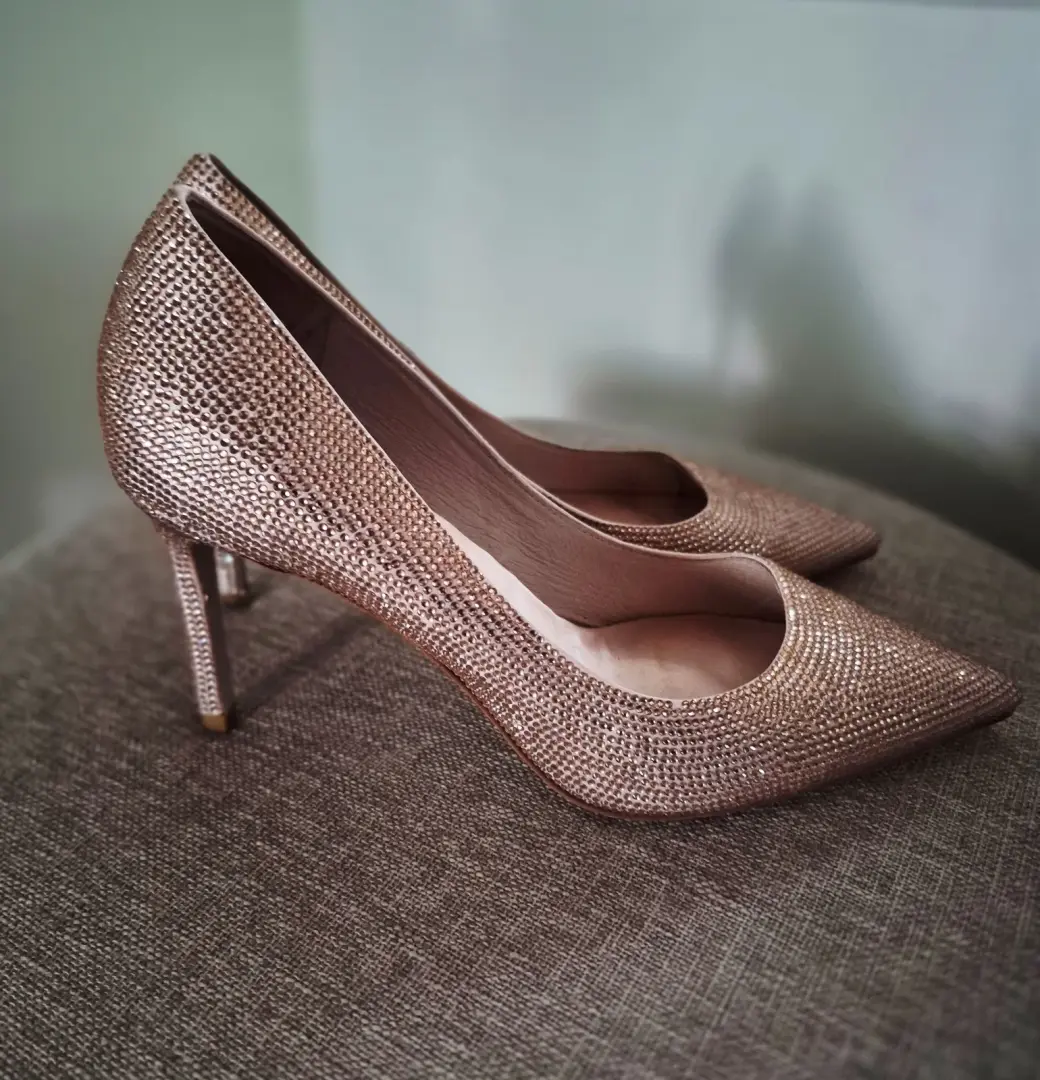 Jeffrey Campbell 装饰玫瑰金细高跟鞋 - 7.5 码-