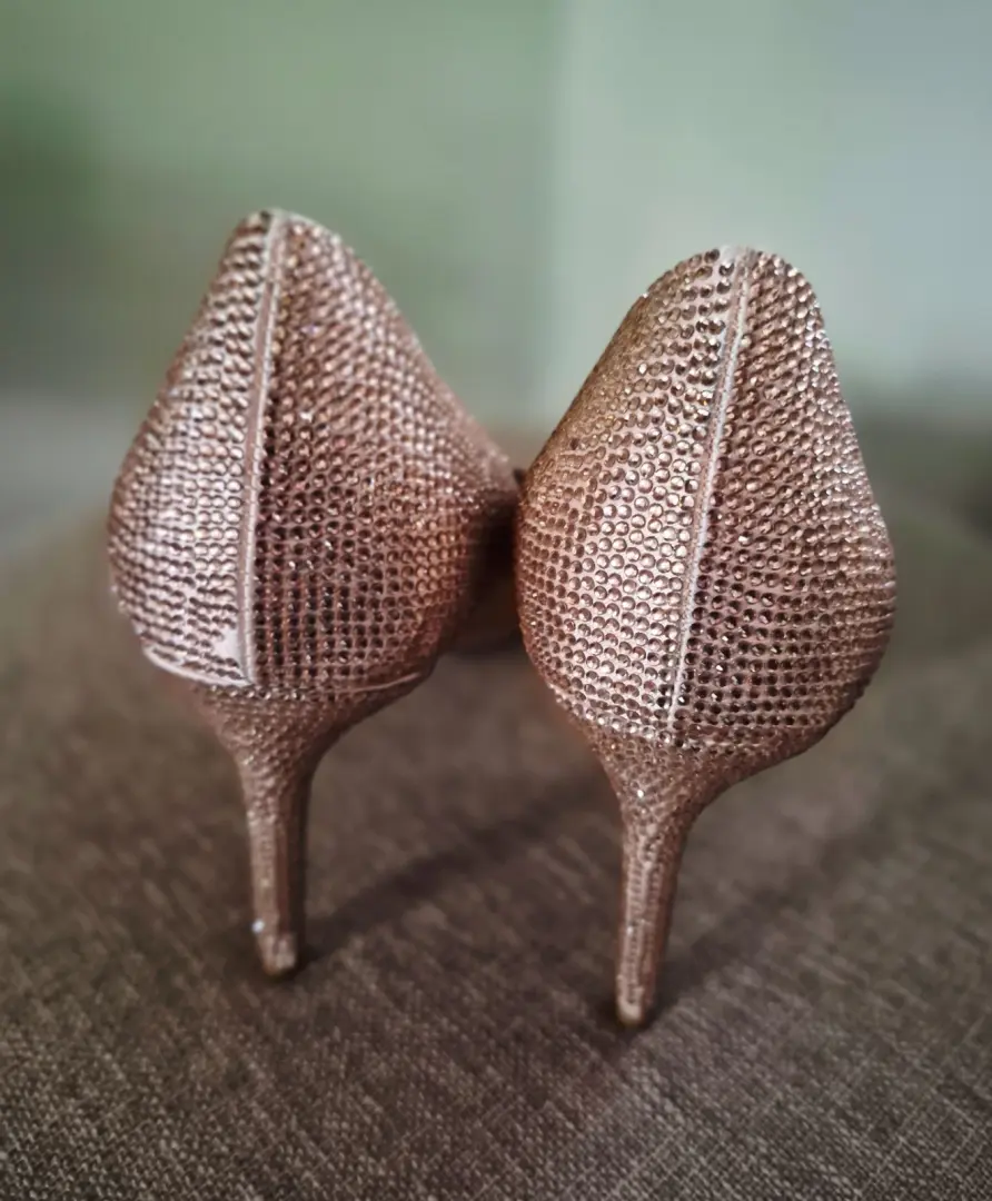 Jeffrey Campbell 装饰玫瑰金细高跟鞋 - 7.5 码-