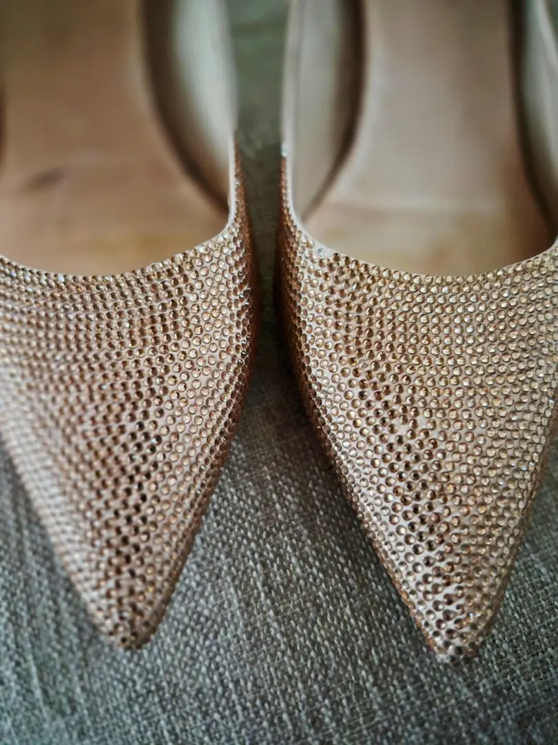 Jeffrey Campbell 装饰玫瑰金细高跟鞋 - 7.5 码-