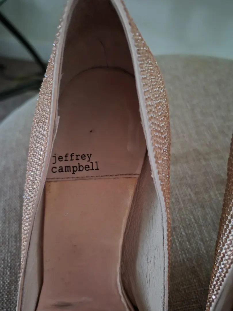 Jeffrey Campbell 装饰玫瑰金细高跟鞋 - 7.5 码-