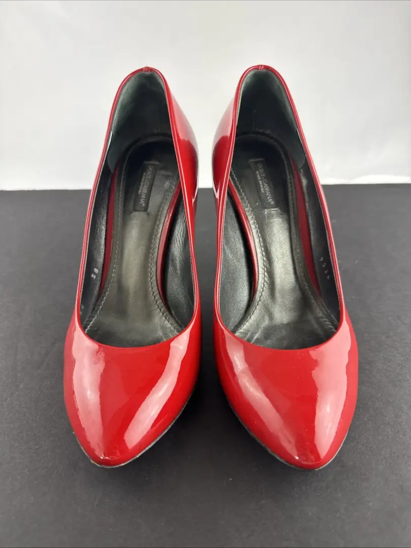Dolce & Gabbana 红色 Cardinale 漆皮高跟鞋 IT 38 码,美国 8 码-