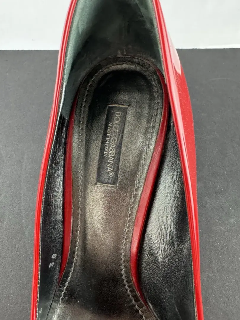 Dolce & Gabbana 红色 Cardinale 漆皮高跟鞋 IT 38 码,美国 8 码-