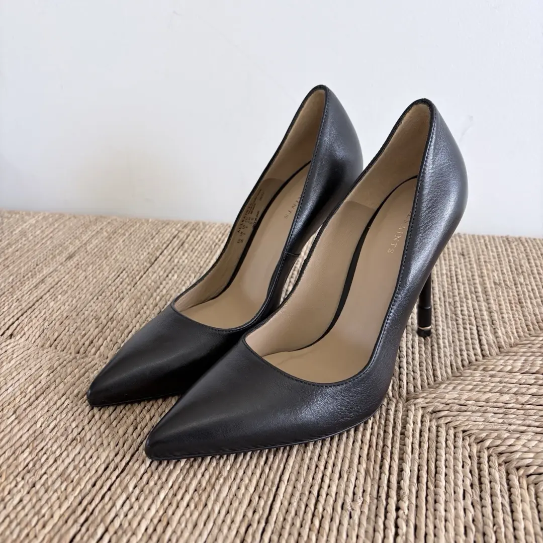AllSaints Nova Court 尖头高跟鞋皮革高跟鞋黑色 EU 36 / US 6-