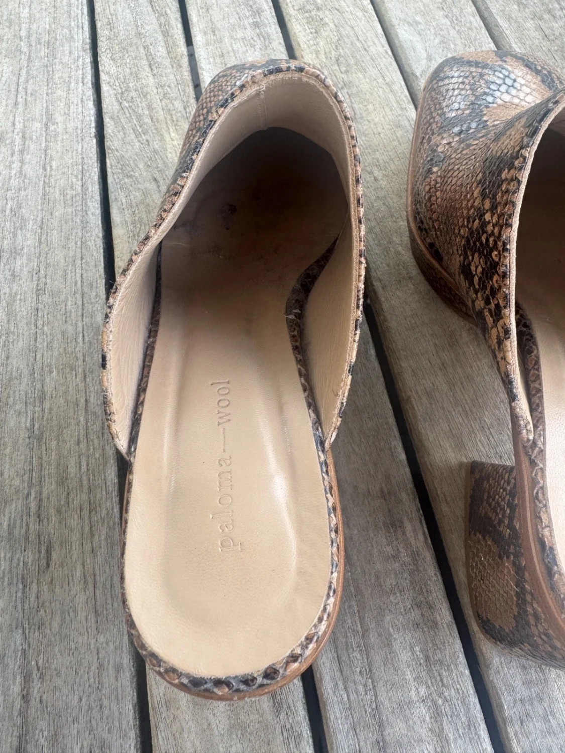 Paloma Wool Mules 39 Snakeskin boots heels chunky