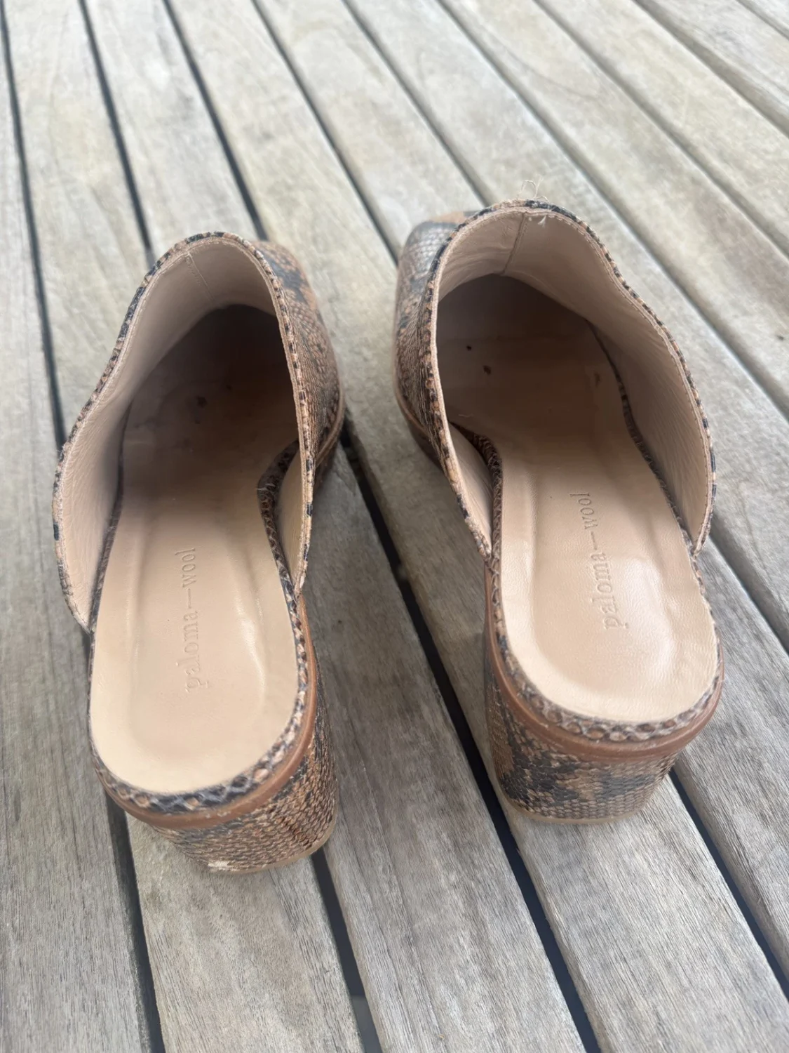 Paloma Wool Mules 39 Snakeskin boots heels chunky