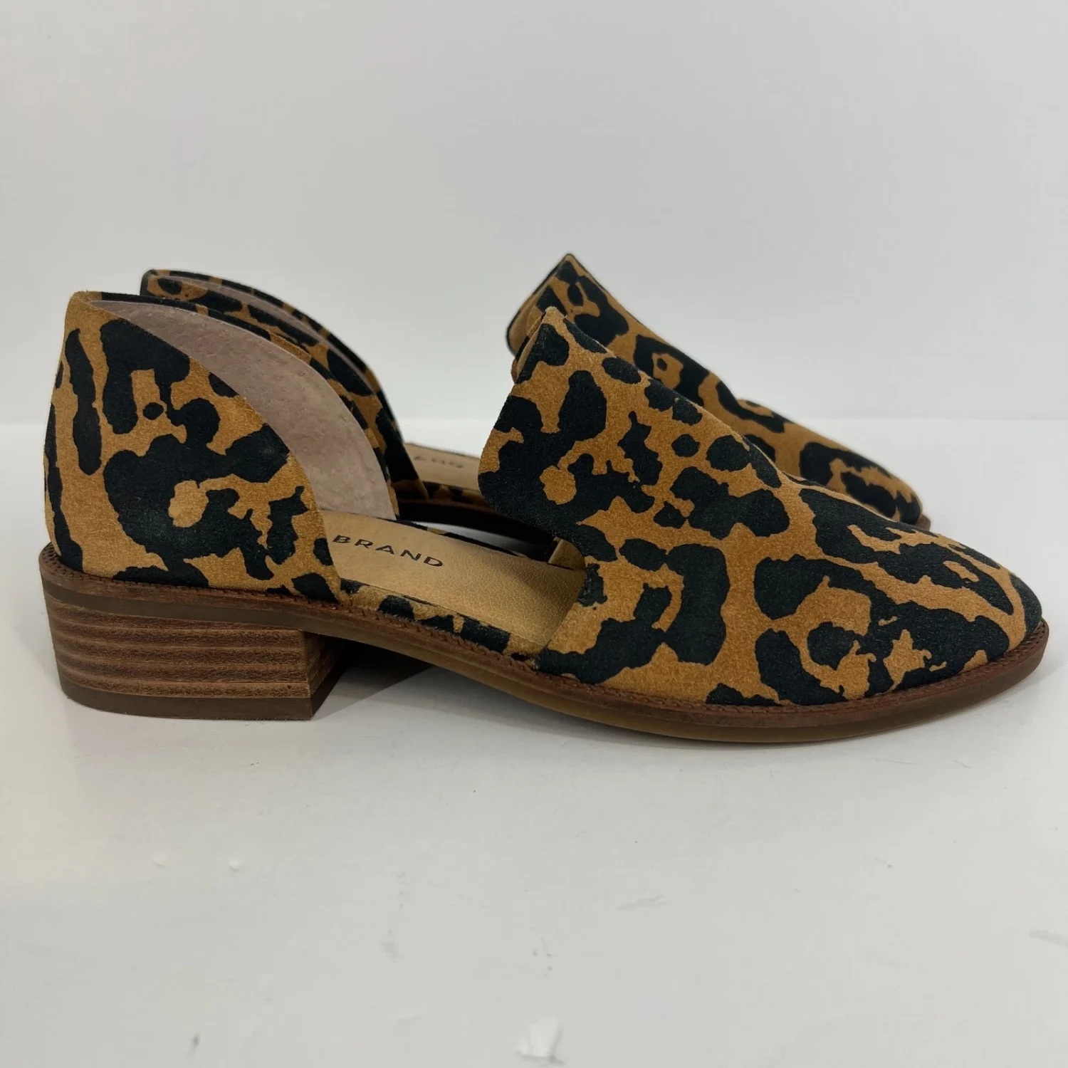 Lucky Brand Gennifa 泵懒人鞋女式 6.5M/37 码天然棕褐色黑色豹纹-