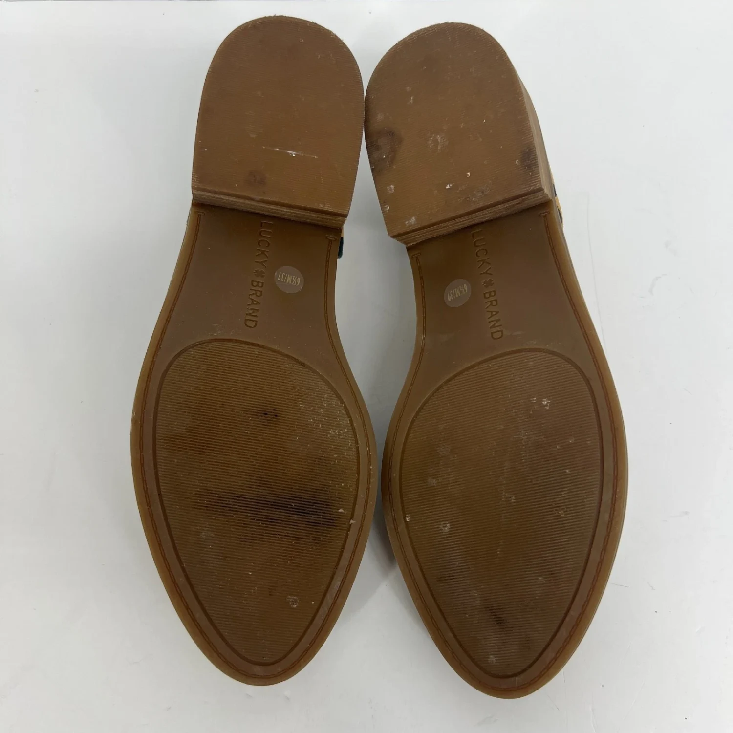 Lucky Brand Gennifa 泵懒人鞋女式 6.5M/37 码天然棕褐色黑色豹纹-