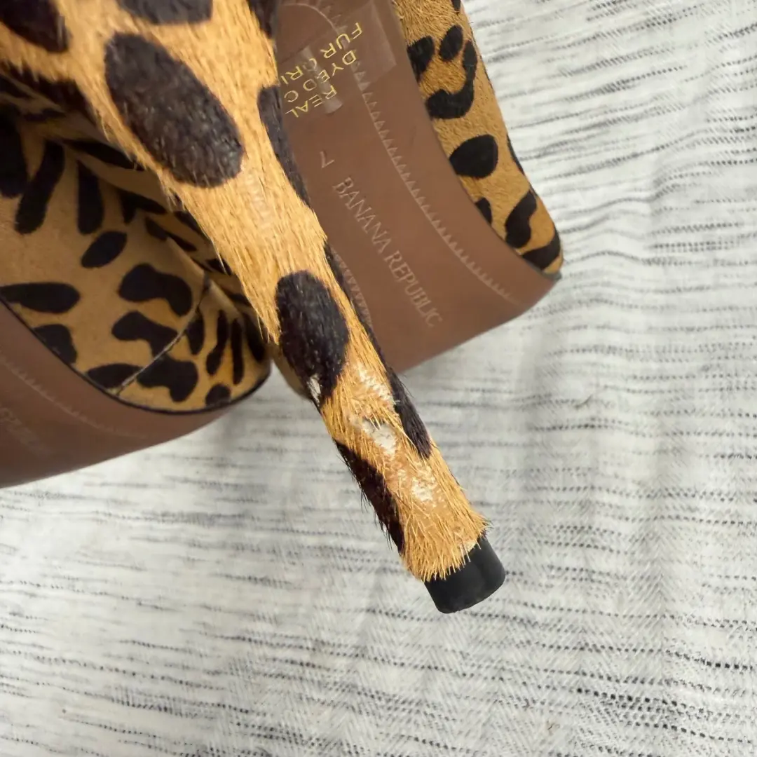 Banana Republic 小牛毛动物豹纹尖头高跟鞋 7 职业-