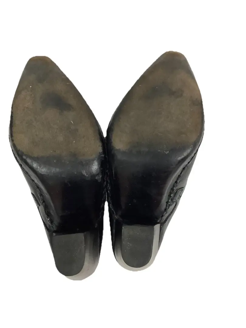 Frye 女式 9 码凤凰牛仔靴西部波西米亚刺绣黑色穆勒鞋 CD-