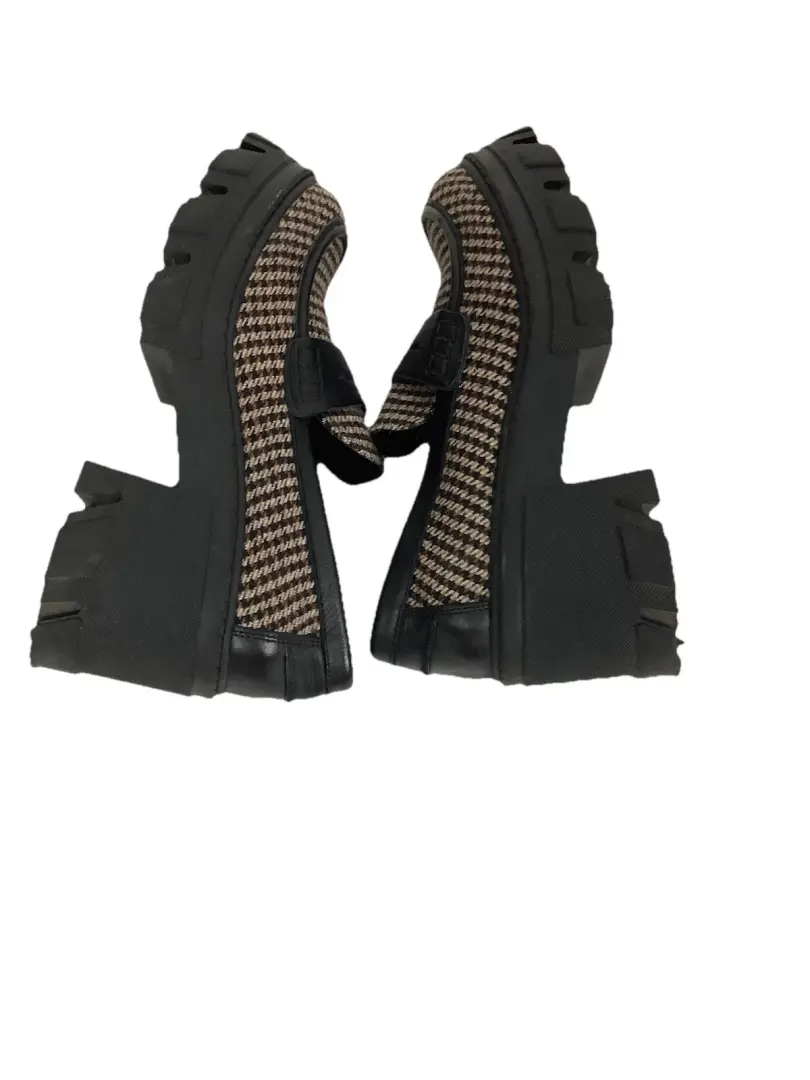 Steve Madden 尺寸 8 Y2K Look Chunky Platform Houndstooth 印花便士乐福鞋 CD-
