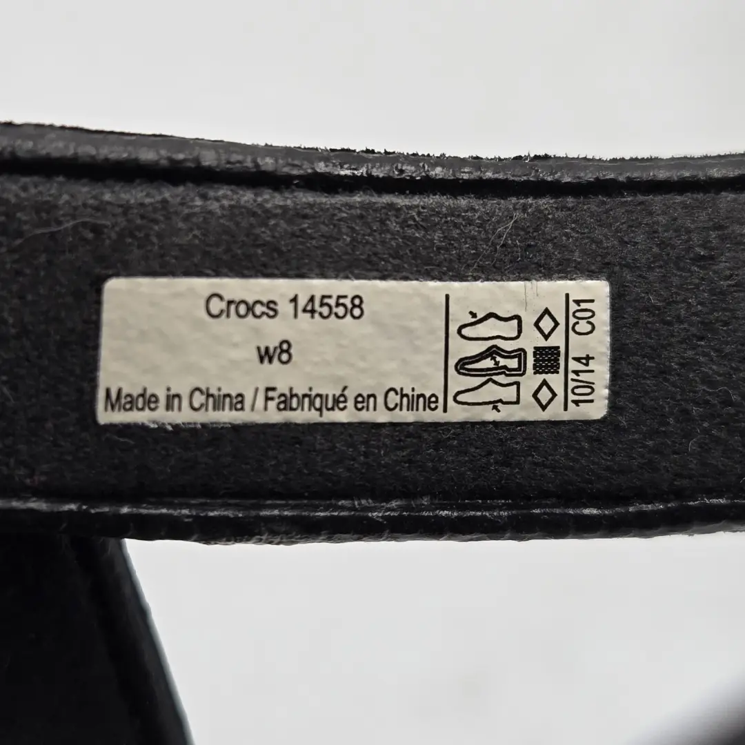 Crocs Cyprus IV 凉鞋 14558-060 黑色高跟鞋一脚蹬十字纹 WMS 8US-
