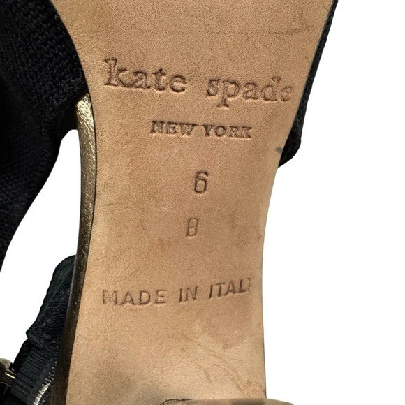 kate spade 意大利露背面料露趾凉鞋豹纹鞋跟 6 码-