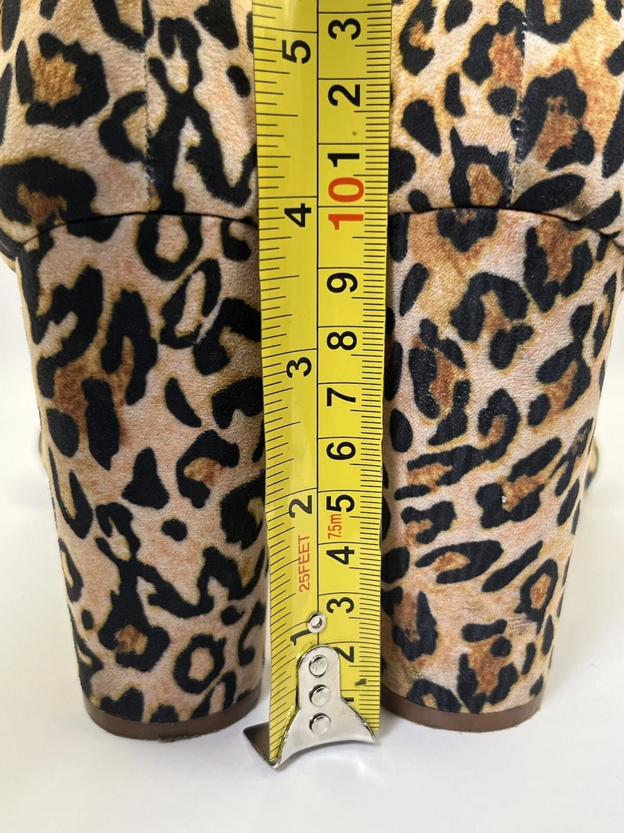 LULUS - LEOPARD 人造麂皮绒踝带露趾高跟鞋 尺寸 7.5 M-