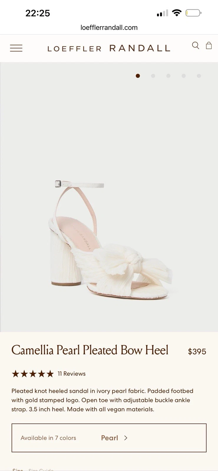 Loeffler Randall Camellia 百褶蝴蝶结高跟鞋珍珠 10 码-