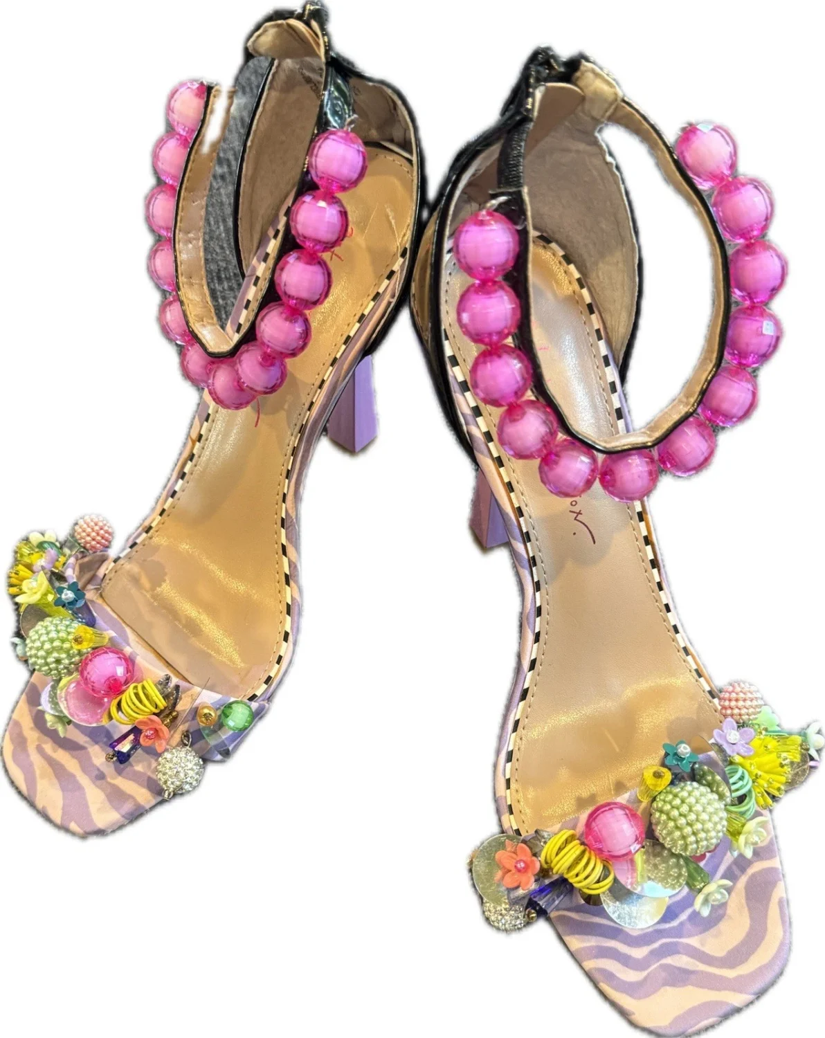 Betsey Johnson CLOONEY Pink Multicolor Stilettos~ Size 7