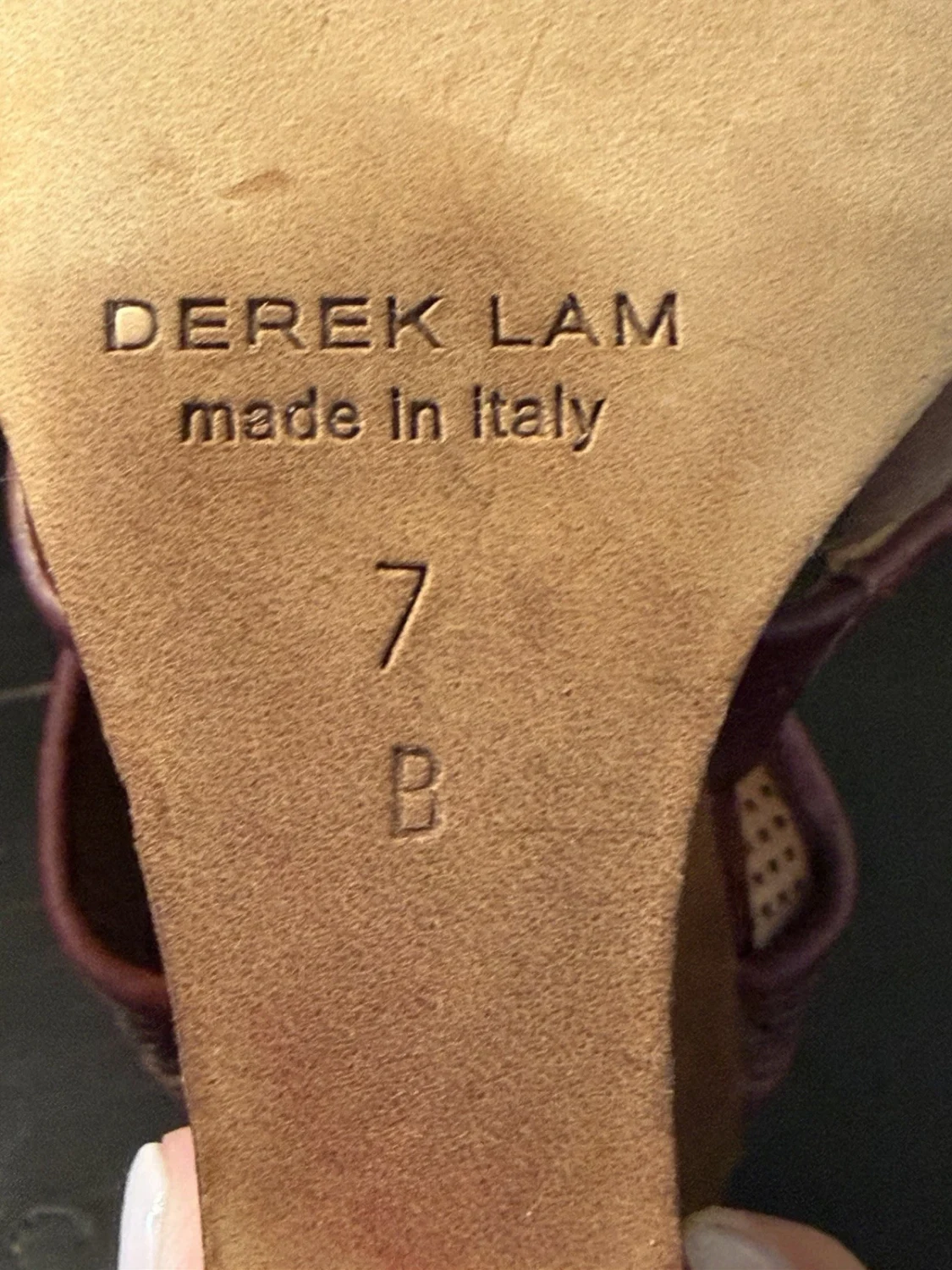 DEREK LAM 系带楔形鞋棕色意大利制造女式 7B-
