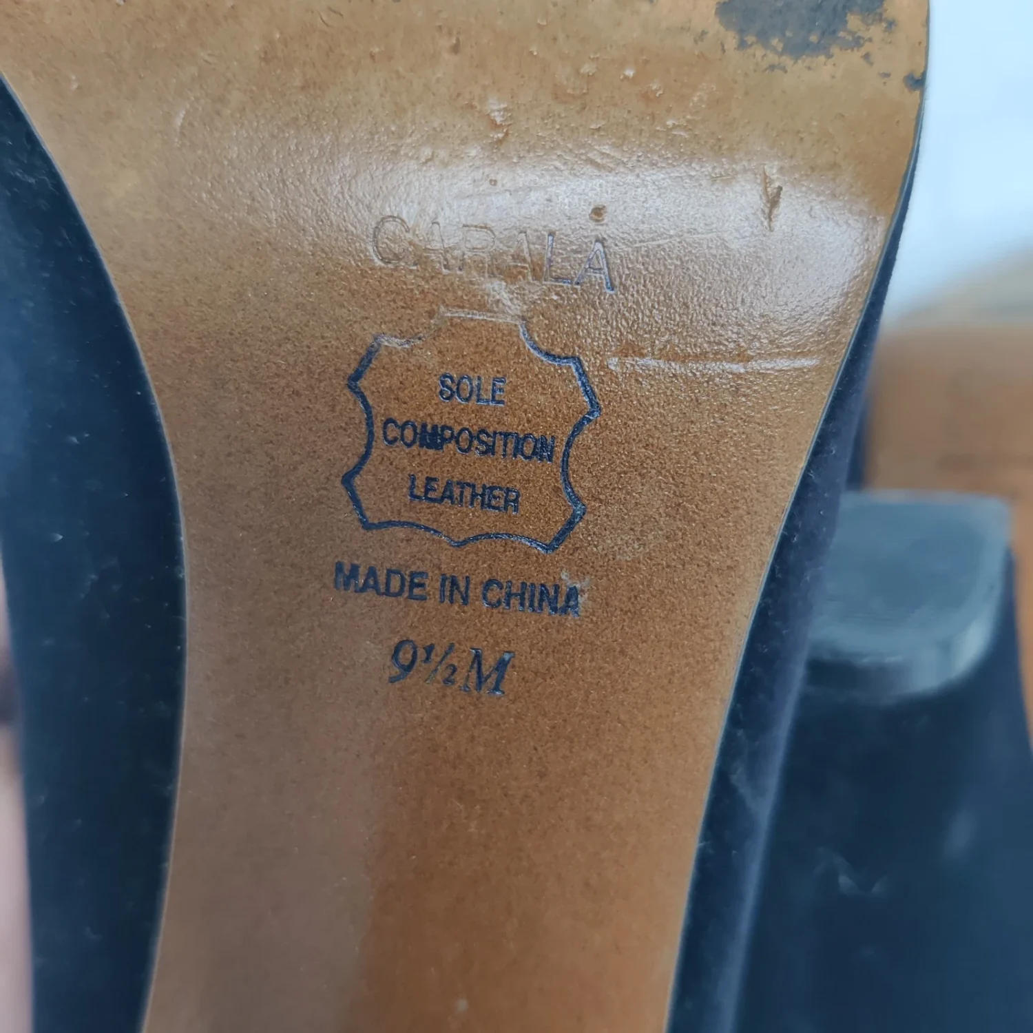 复古 Apostrophe 黑色天鹅绒高跟鞋女式 9.5M 码圆头舒适懒人鞋-