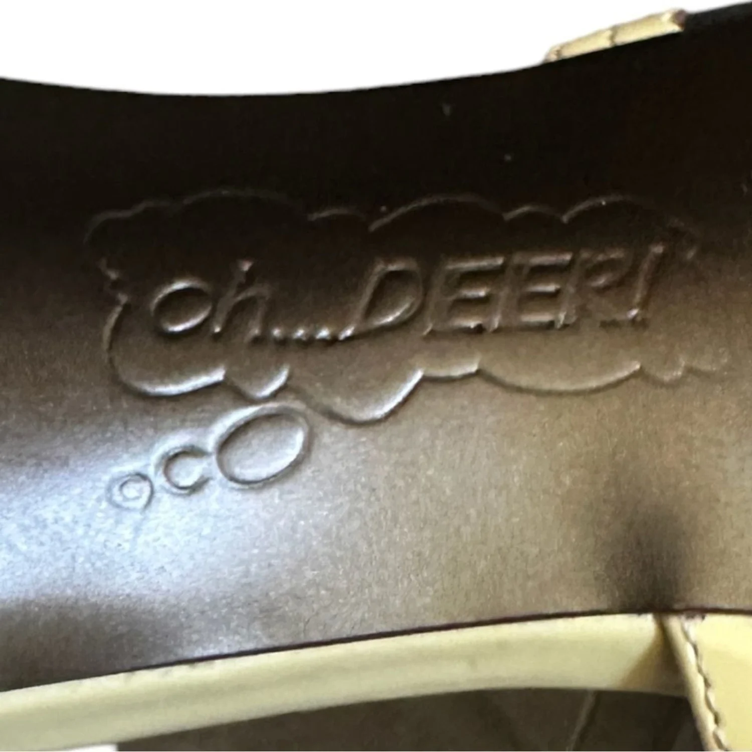 Oh Deer! 复古海报皮革露趾高跟鞋 7.5 码-