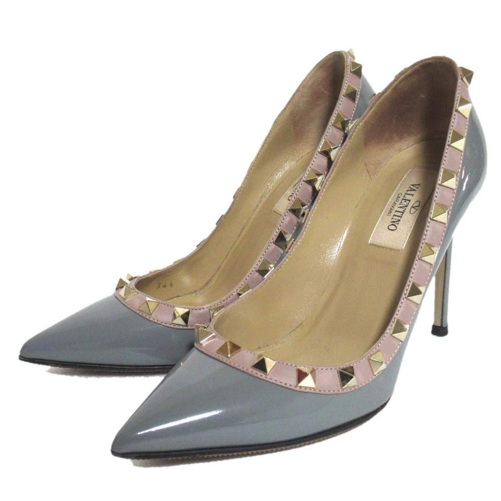 Valentino Garavani Rockstud 高跟鞋 凉鞋 灰色 皮革 EU:34.5 美国:4.5-