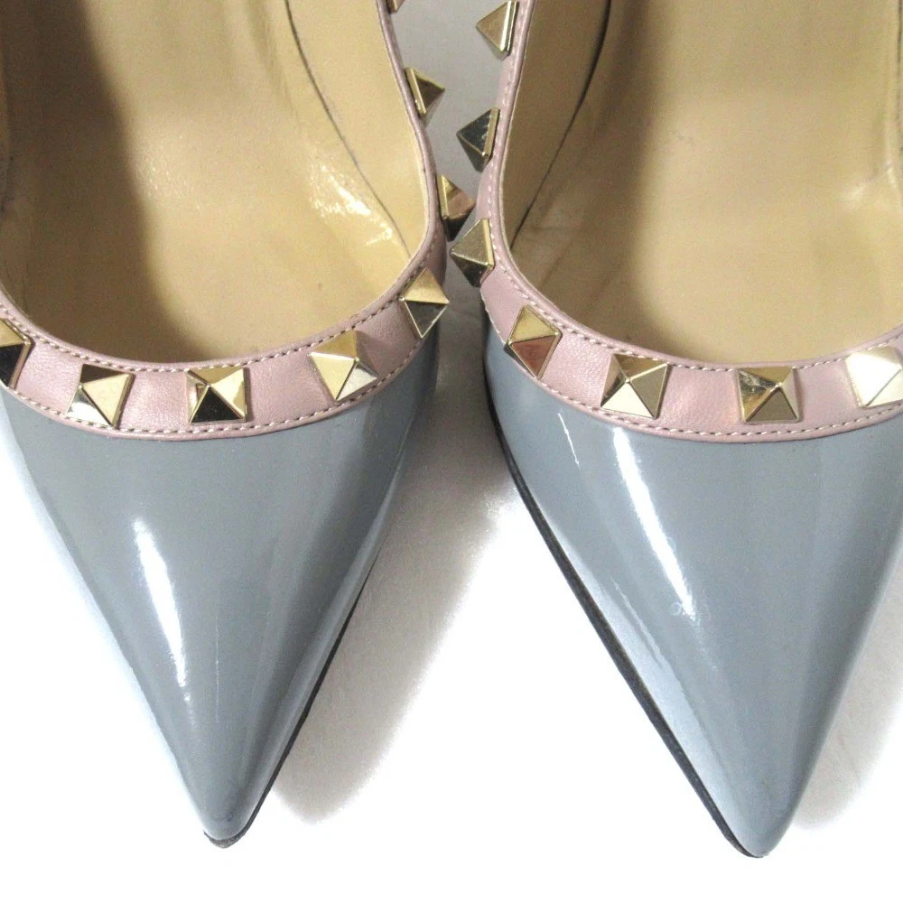Valentino Garavani Rockstud 高跟鞋 凉鞋 灰色 皮革 EU:34.5 美国:4.5-