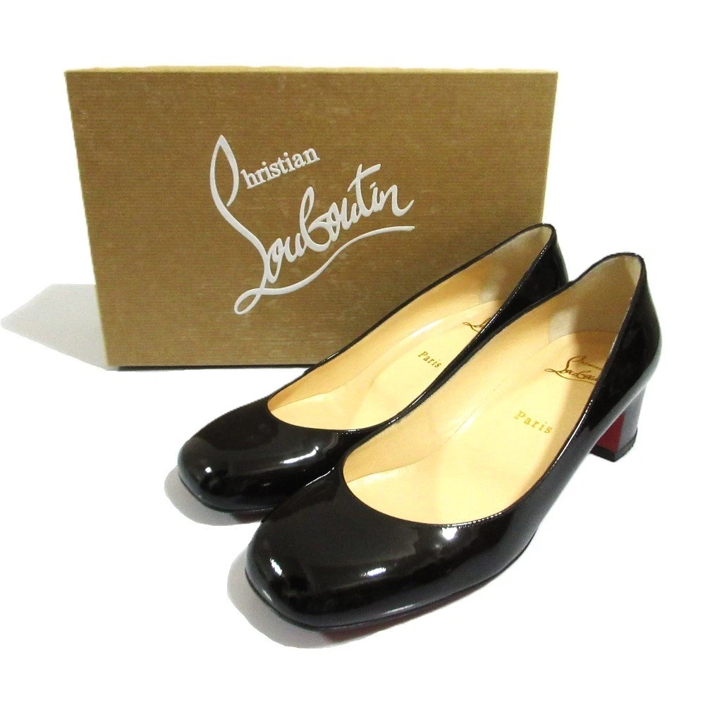 Christian Louboutin CADRILLA 35 鞋跟高跟鞋凉鞋 EU:39 US:9 黑色皮革-