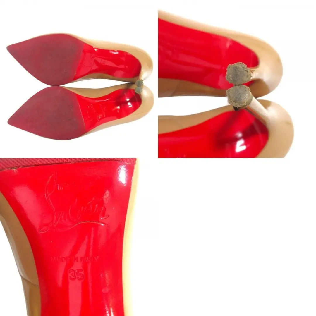 Christian Louboutin 高跟鞋 凉鞋 EU:35 美国:5 米色漆皮-