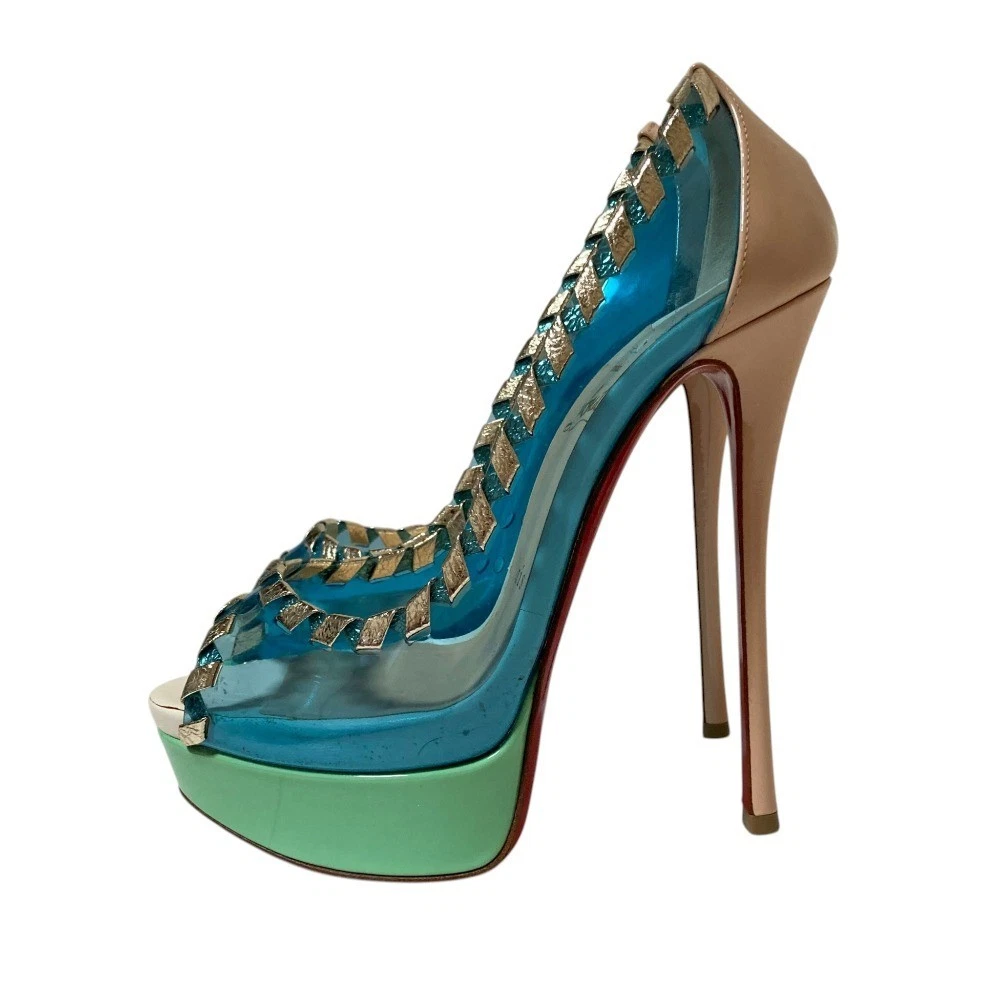 Christian Louboutin FETISH PEEP 150 鞋跟凉鞋 EU:36 美国:6 透明 PVC-