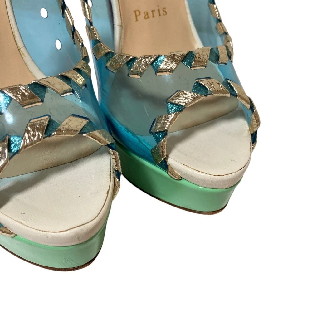 Christian Louboutin FETISH PEEP 150 鞋跟凉鞋 EU:36 美国:6 透明 PVC-