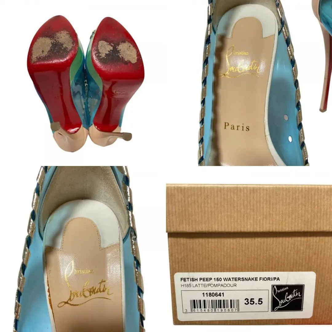 Christian Louboutin FETISH PEEP 150 鞋跟凉鞋 EU:36 美国:6 透明 PVC-
